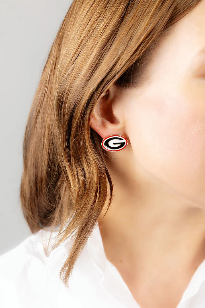 Georgia Bulldogs Enamel Stud Earrings