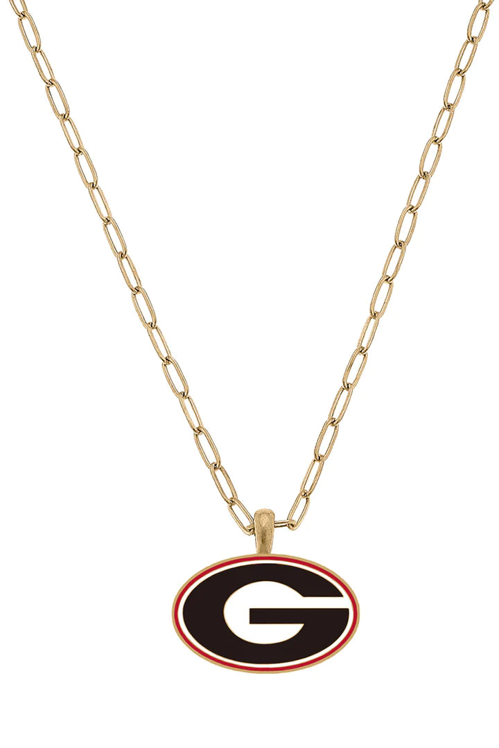 Georgia Bulldogs Enamel Pendant Necklace