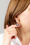 Georgia Bulldogs Pearl Cluster Enamel Drop Earrings