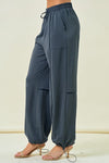 Washed Satin Stretch Jogger Pants
