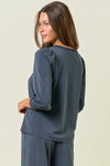 Washed Satin Smock Sleeve Top