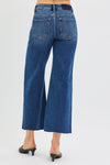 Mid Rise Crop Raw Hem Jeans