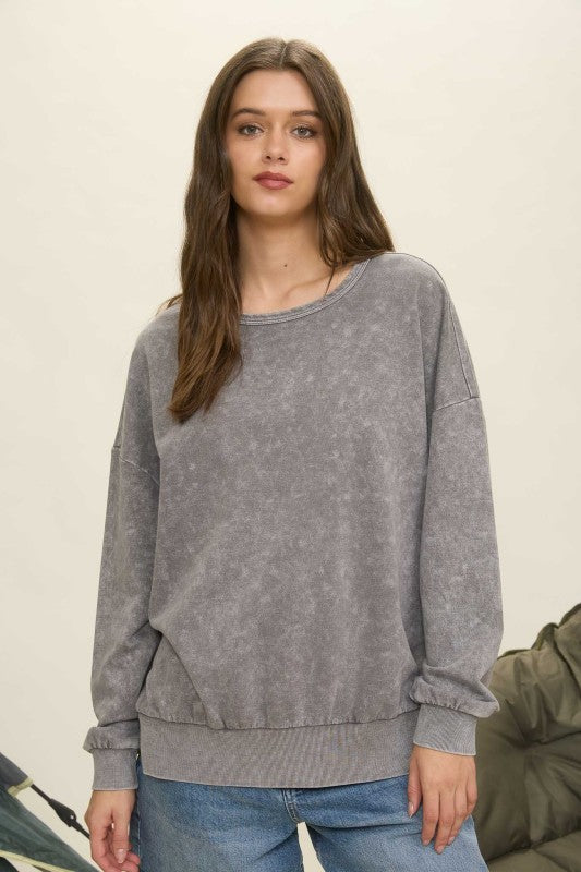 LS Side Slit Washed Top