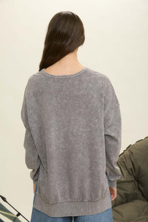 LS Side Slit Washed Top
