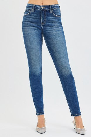 Tummy Control Mid Rise Ankle Skinny Jeans