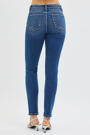 Tummy Control Mid Rise Ankle Skinny Jeans