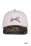 Thin Ribbon Bow Embroidered Hat