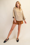 Wide Sleeve Blouse Top