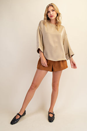 Wide Sleeve Blouse Top