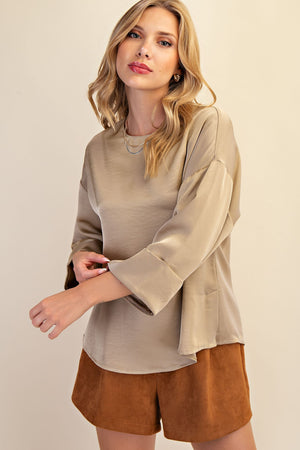 Wide Sleeve Blouse Top