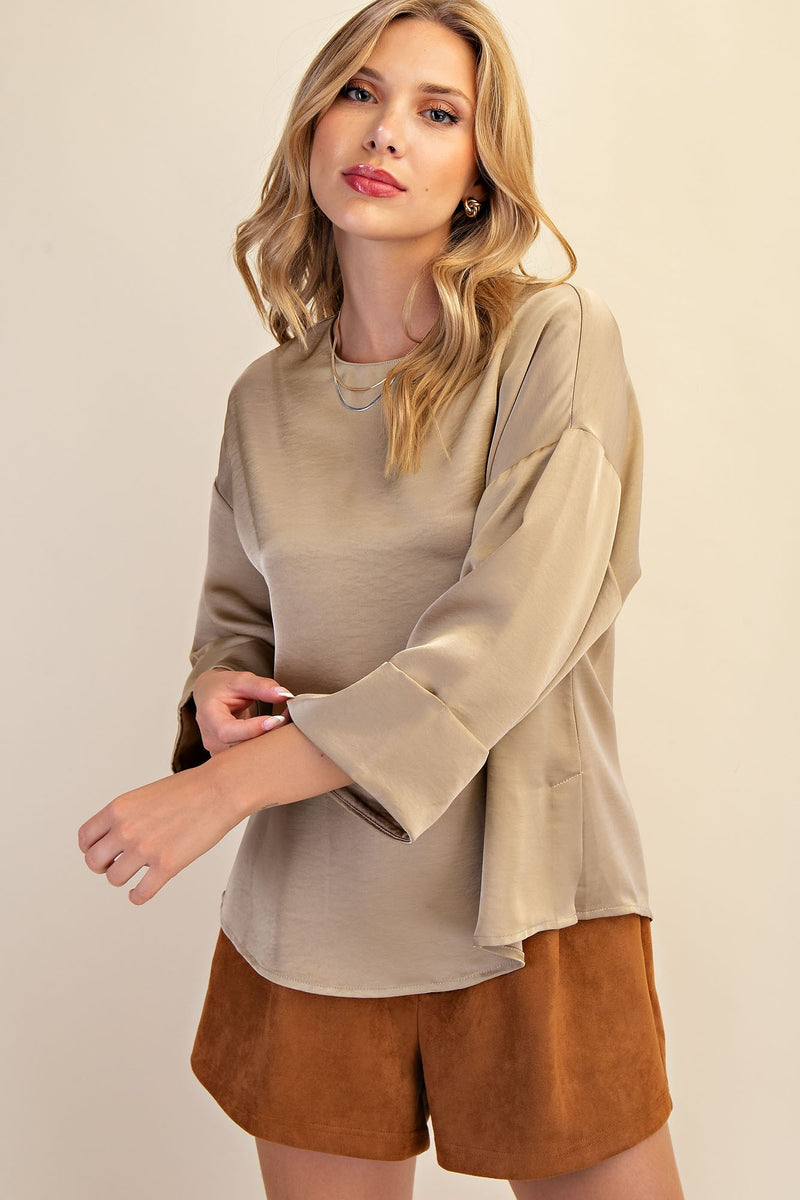 Wide Sleeve Blouse Top