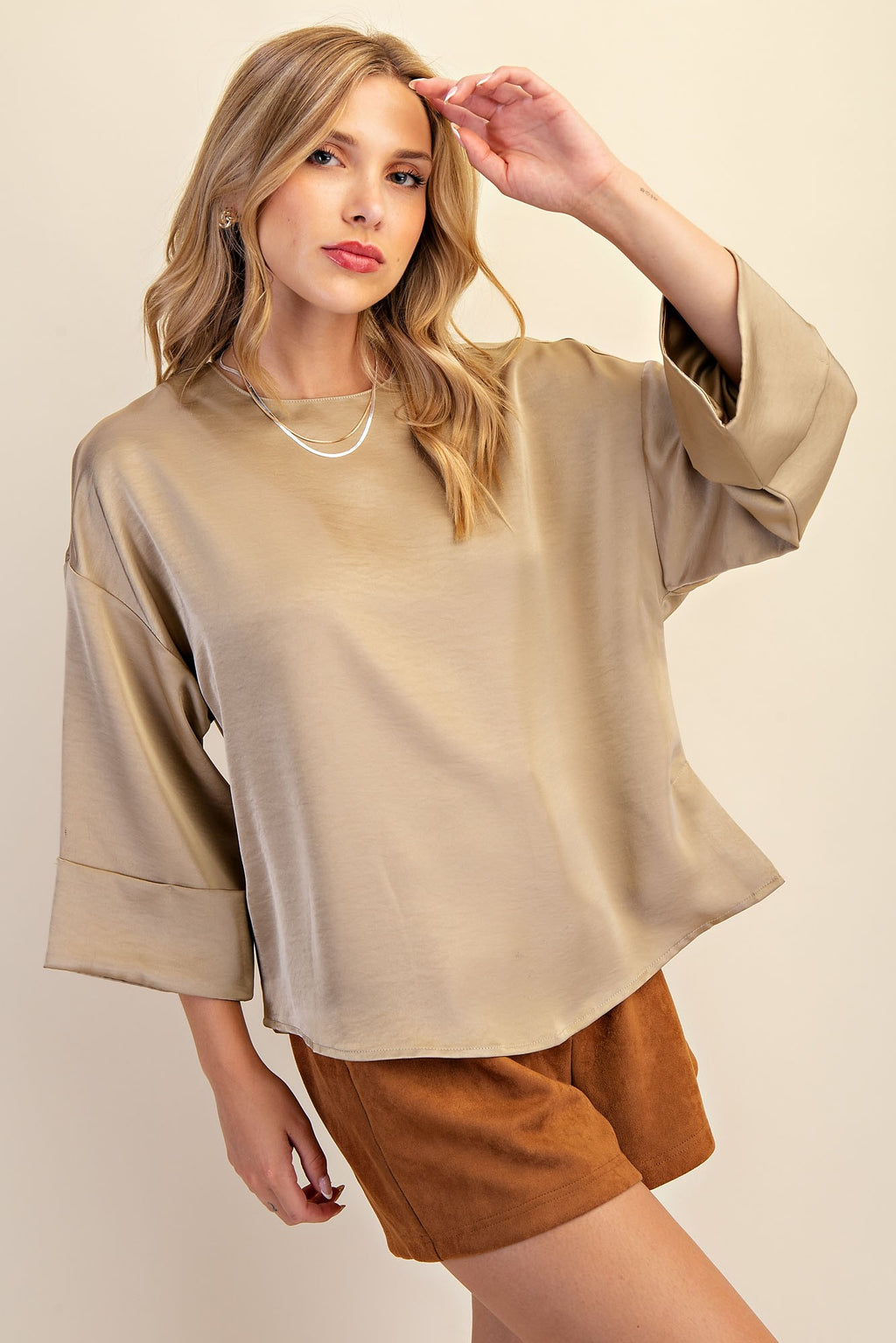 Wide Sleeve Blouse Top