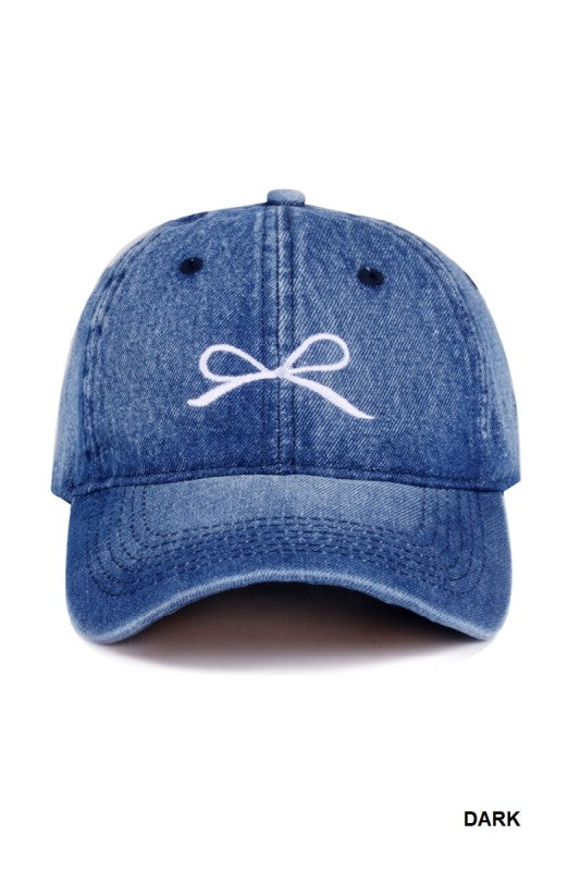 Denim Washed Bow Cap