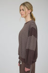 Stripe & Block LS Banded Top