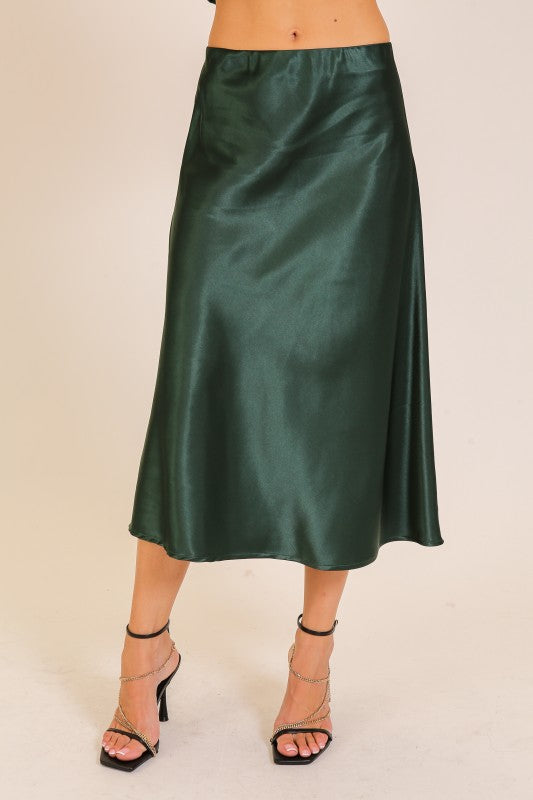 Satin Midi Skirt