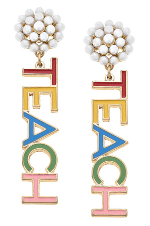 Teach Enamel Earrings