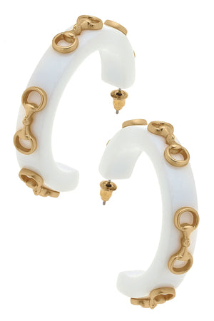 Sutton Horsebit Resin Hoop Earrings