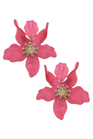 Chloe Resin Flower Statement Earrings