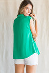 Sleeveless Vertical Trim Top