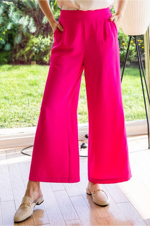 Flare Leg Solid Slacks