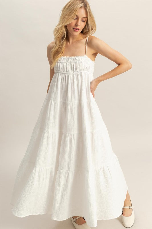 Empire Waist Tier Maxi Dress