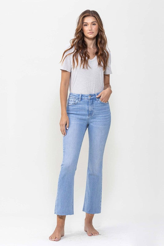 Respect High Rise Kick Flare Cropped Jeans