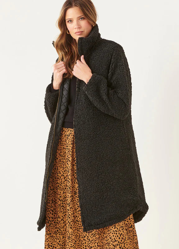 Agnes Long Quilted Sherpa Coat