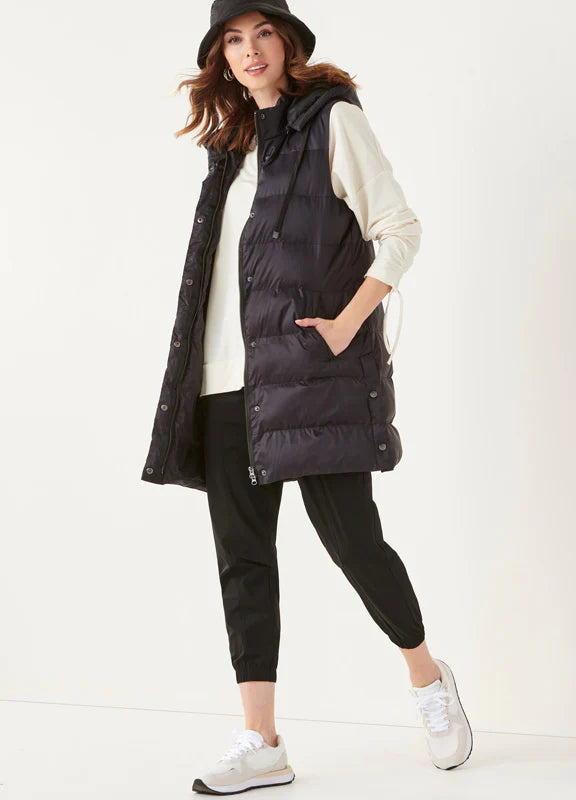 Long Hooded Puffer Vest