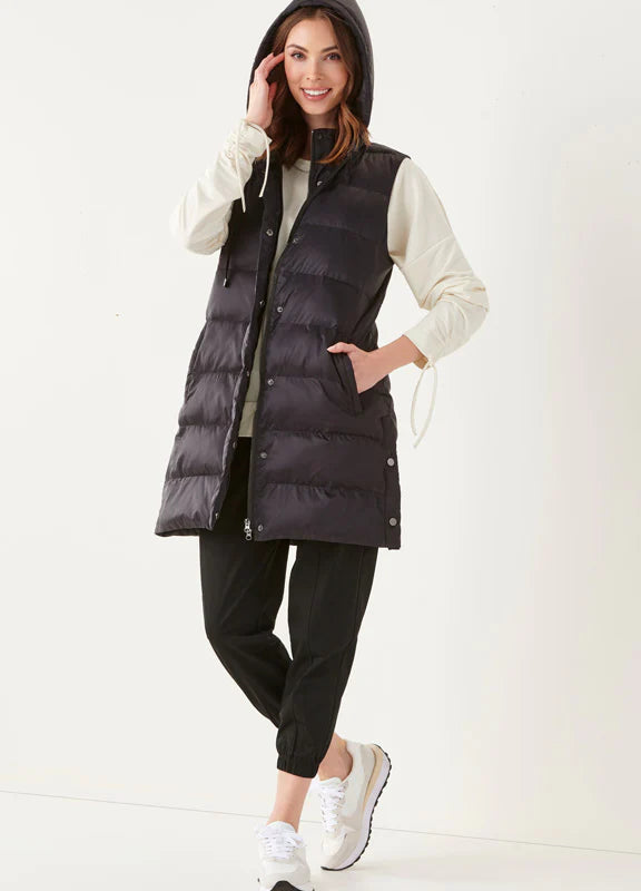 Long Hooded Puffer Vest