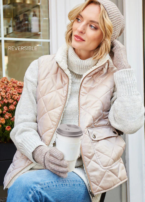 Donna Reversible Sherpa Puffer Vest