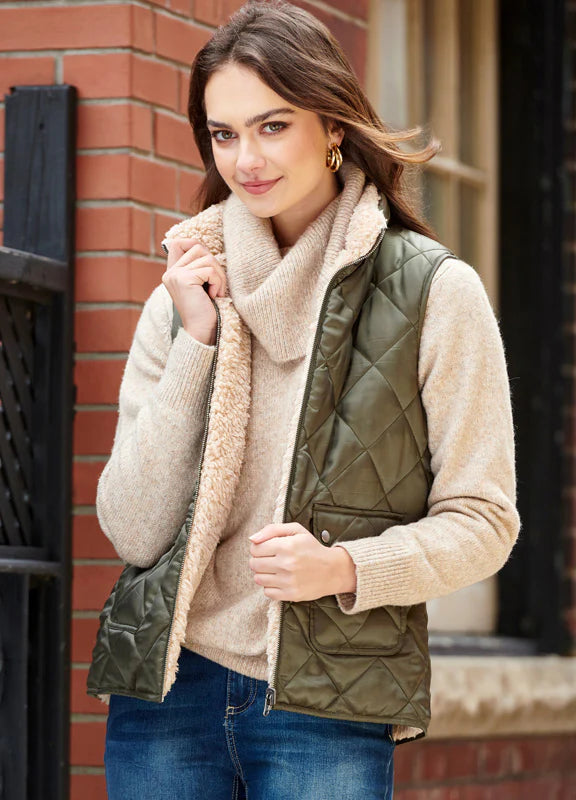 Donna Reversible Sherpa Puffer Vest