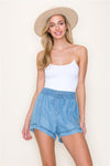 Elastic Waist Lip Pocket Shorts
