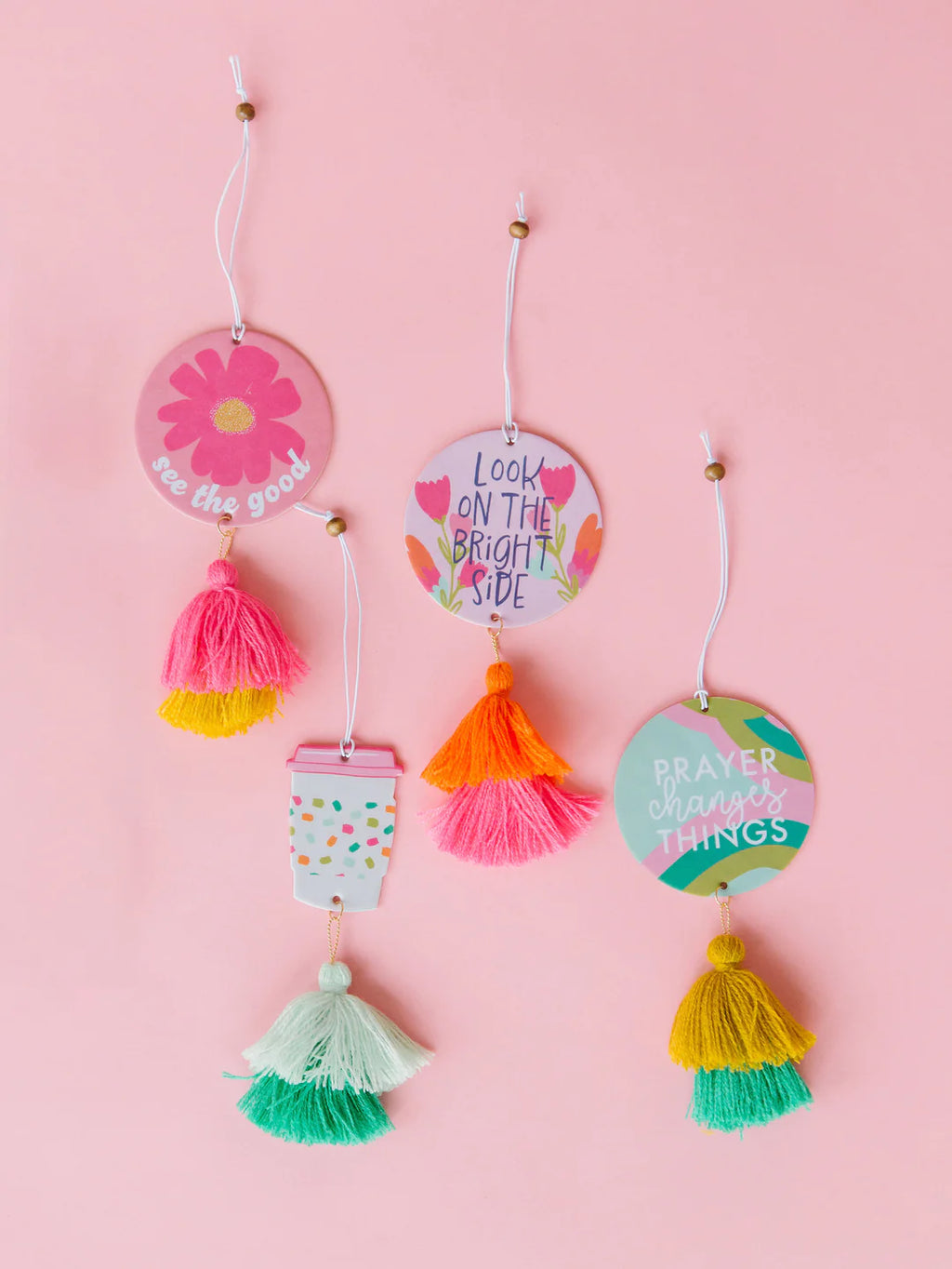 Confetti Coffee Cup Tassel Air Freshener