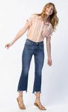 Mid Rise Step Hem Bootcut Jeans