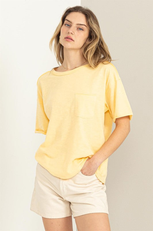 Raw Detail Knit Pocket Top