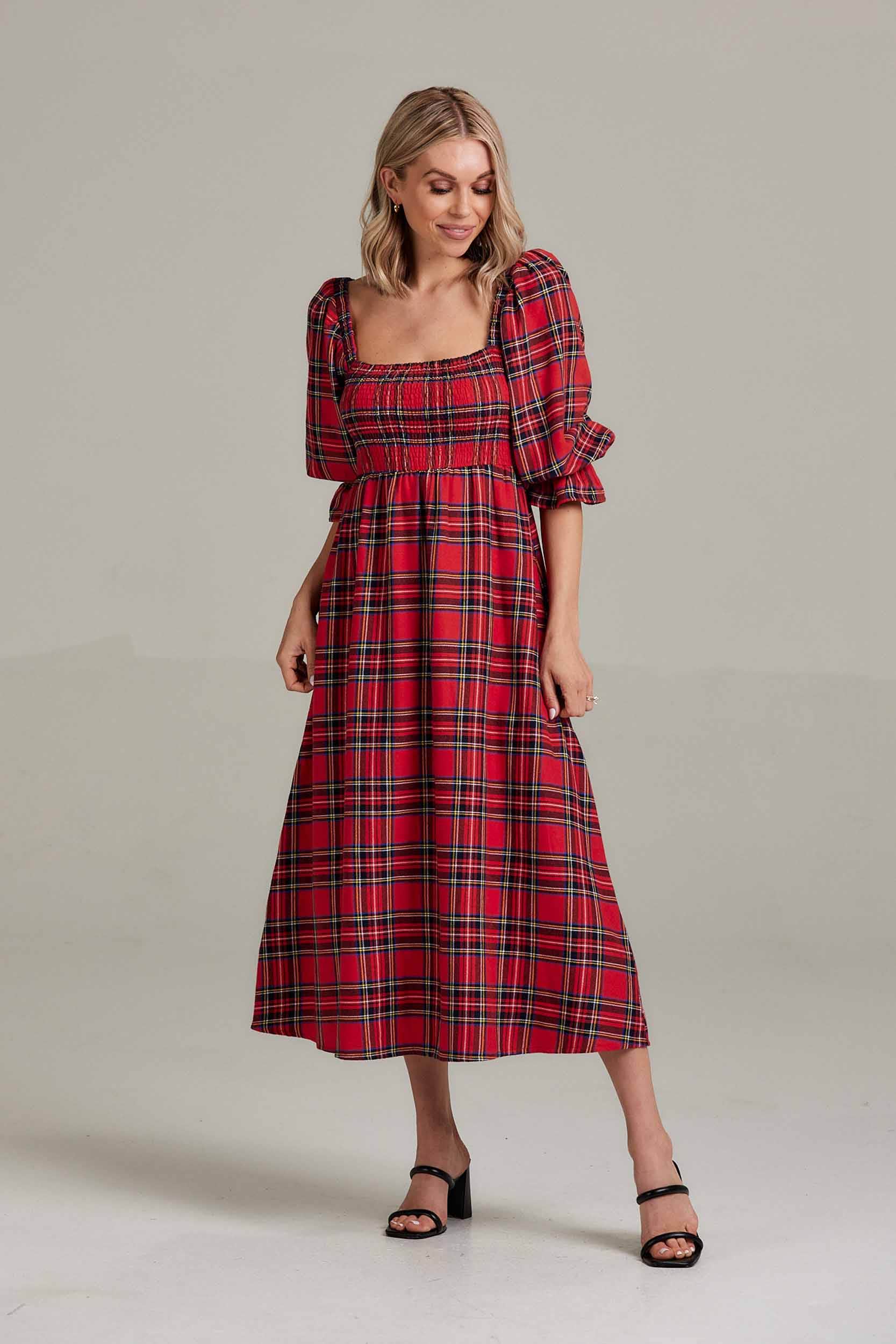 Vanessa Tartan Plaid Midi Dress – Free Souls Boutique Vanessa Tartan Plaid Midi Dress – Free Souls Boutique