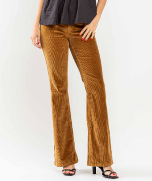 Mid Rise Corduroy Boot Cut Pants