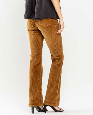 Mid Rise Corduroy Boot Cut Pants