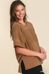Terry Panel Mineral Wash Knit Top