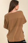 Terry Panel Mineral Wash Knit Top