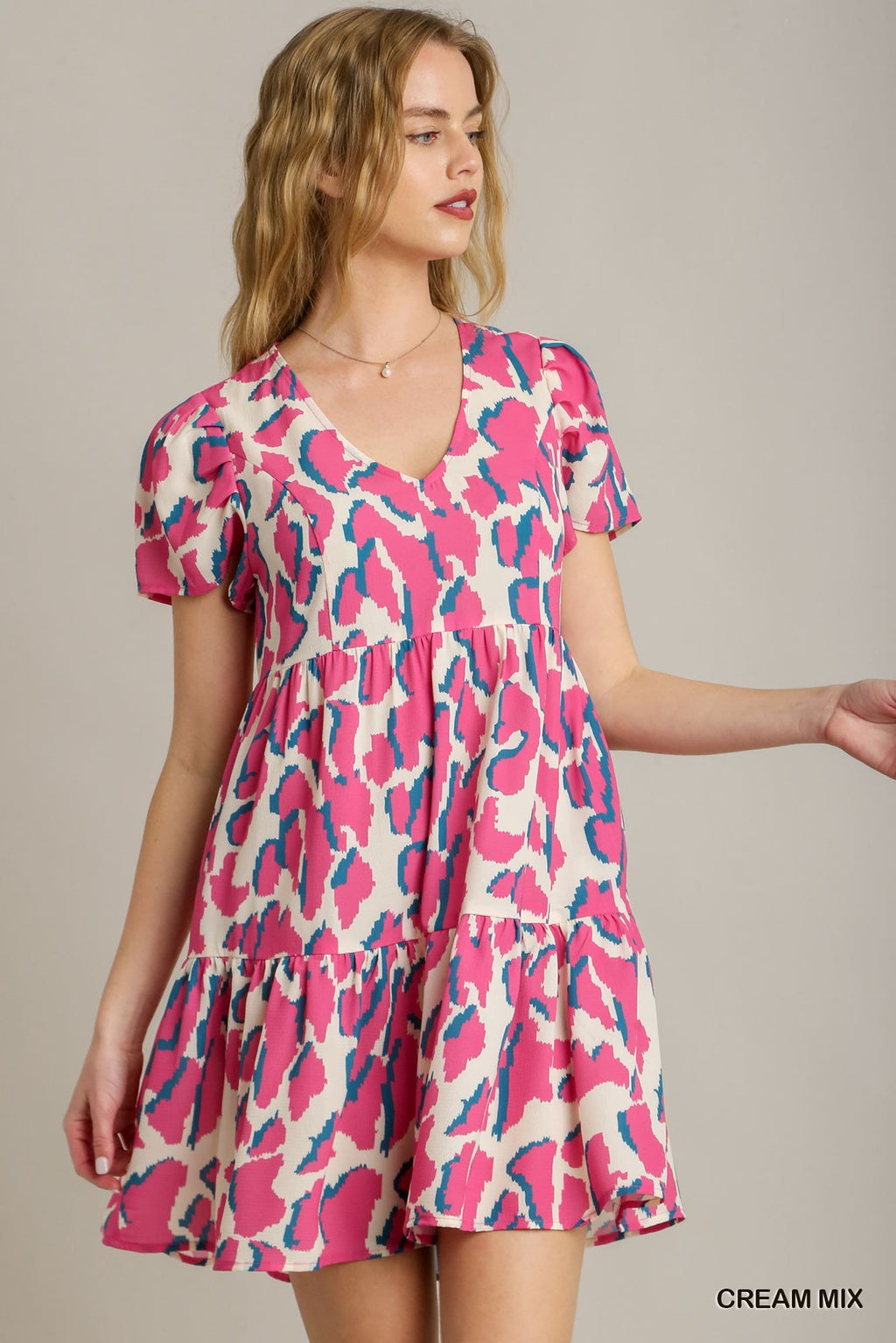 Abstract Print Tier Dress