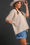 Loose Round Neck Waffle Top