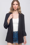 Woven 3/4 Sleeve Blazer