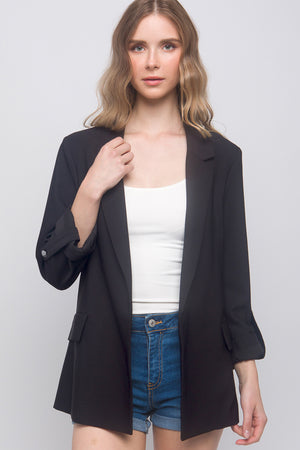 Woven 3/4 Sleeve Blazer
