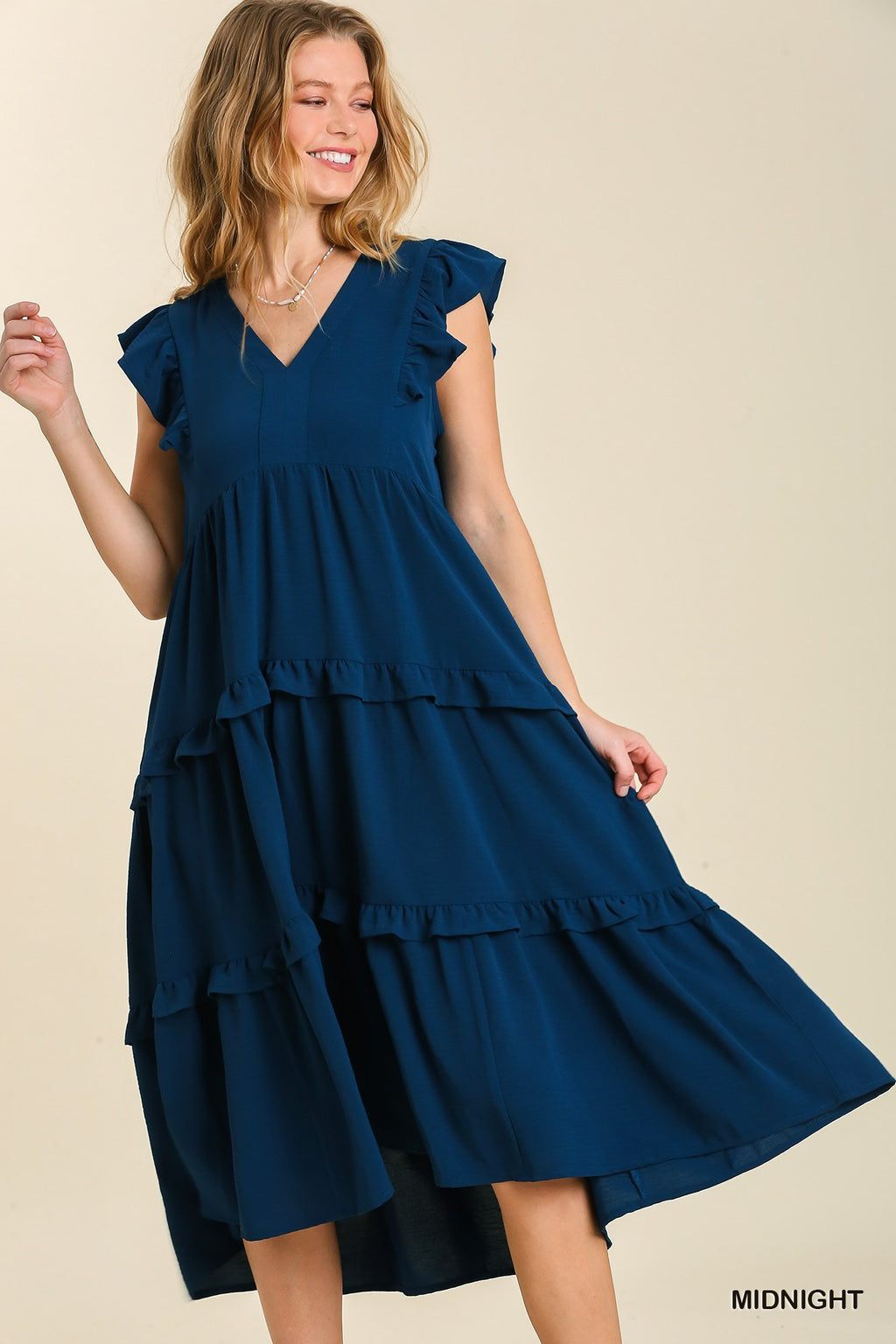 Flutter Tier Midi Dress