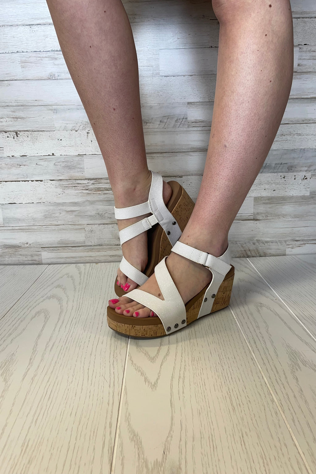 Spring Fling Wedges- White Shimmer