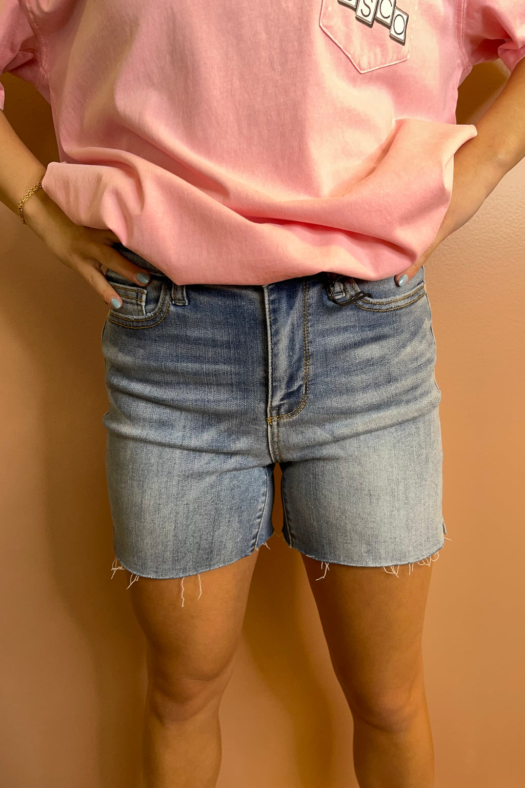 Mid Rise Cutoff Denim Shorts