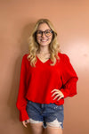 Puff Shoulder LS Solid Top