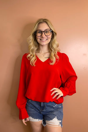 Puff Shoulder LS Solid Top
