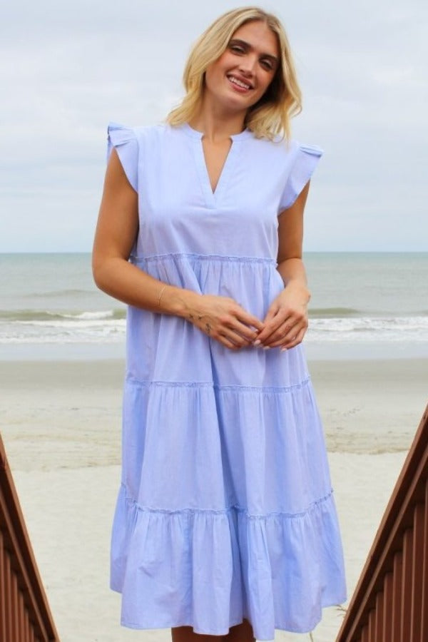 Ruffle Trim Maxi Dress